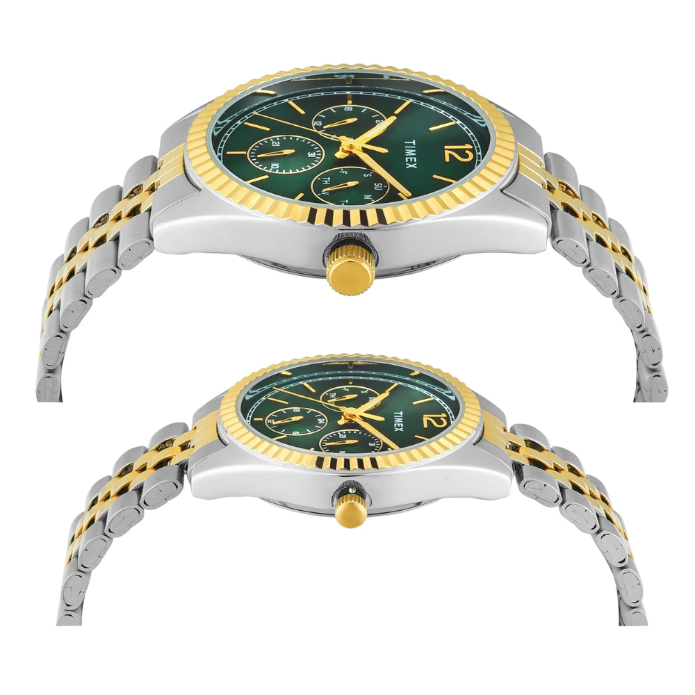 Timex Trendline Green Round Dial Analogue Couple's Watch - TW00PR347