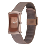 Fastrack Pulse Quartz Analog Brown Dial Stainless Steel Strap Watch for Girls 6093QM01