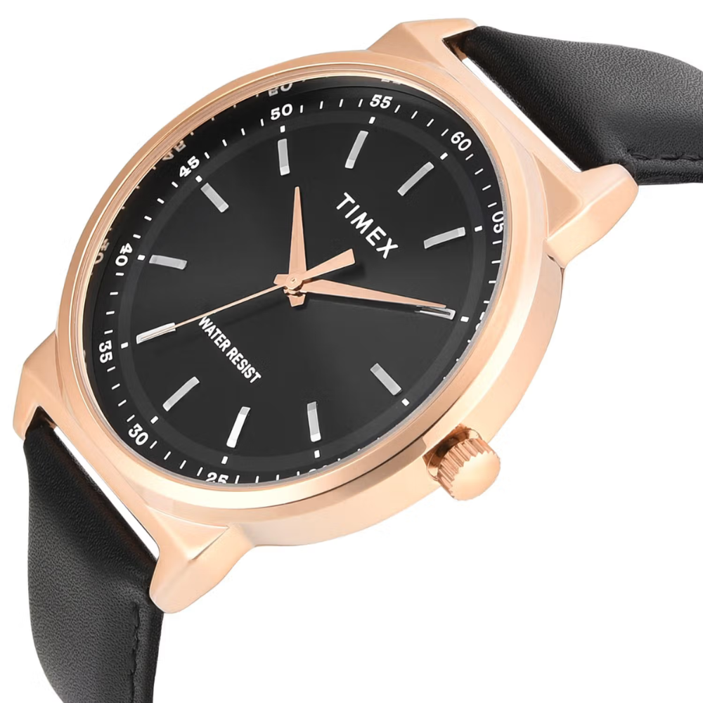 Timex Trendline Leather Black Dial Analog Men's Watch - TWTG14702T