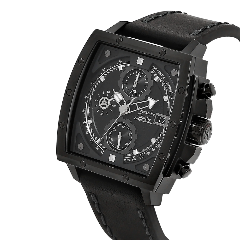 Alexandre Christie Black Men's Chronograph Watch 6376MCLIPBA