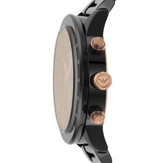 Emporio Armani Black Dial Men's Chronograph Ceramic Watch AR70002