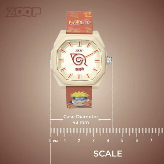 Zoop Naruto Analog Watch Beige Case Burnt Orange Multi Colour Strap Kids 16054PP01