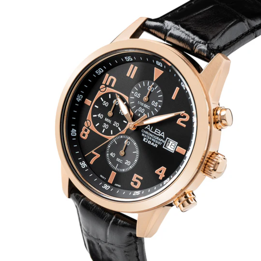 ALBA Active Black & Gold Dial Men's Watch AM3A14X1