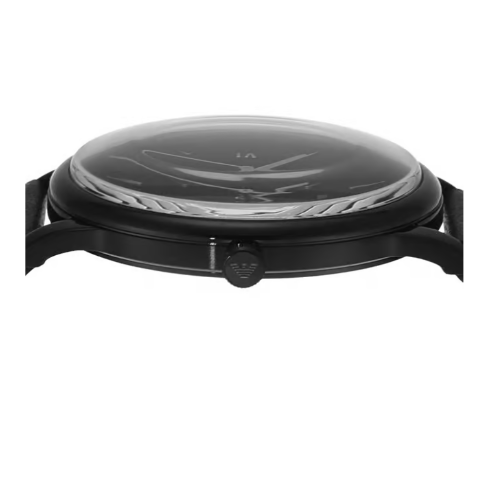 Emporio Armani Minimalist Men's Black Dial Analog Leather Watch AR11573