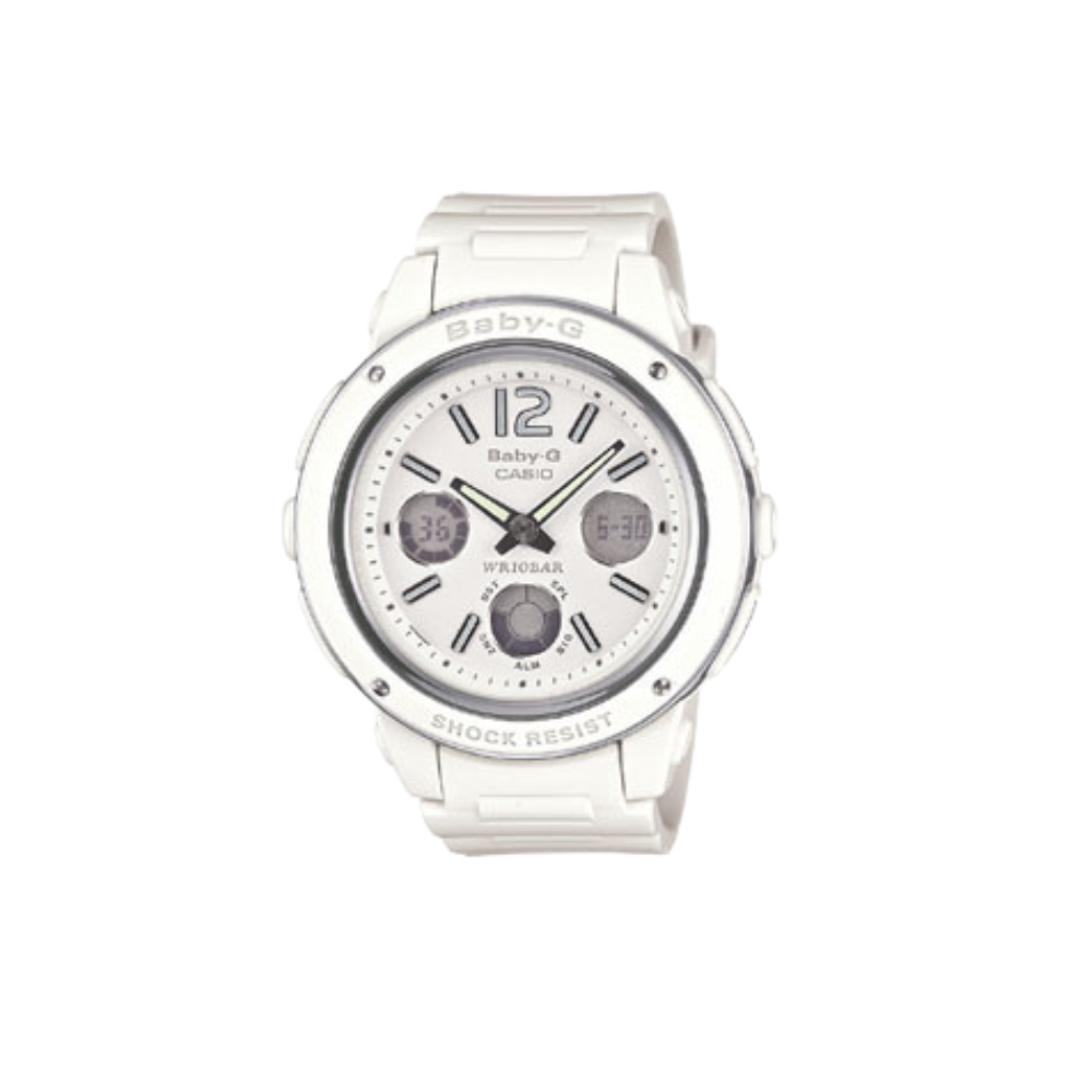 Casio White Resin Strap Women's Watch BGA-150-7B, BGA-150-7B2, BGA-150EF-7B | 10408303