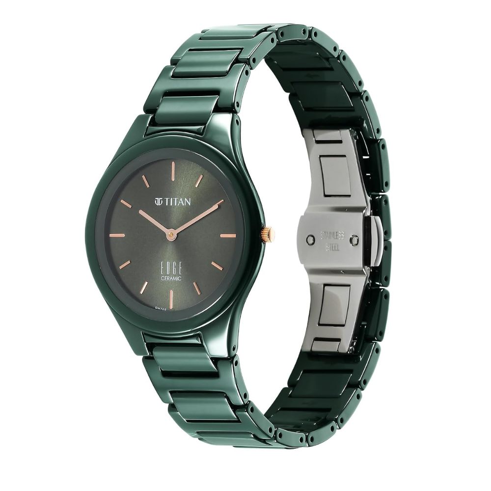 Titan Edge Ceramic Green Women's Watch 2653QC06
