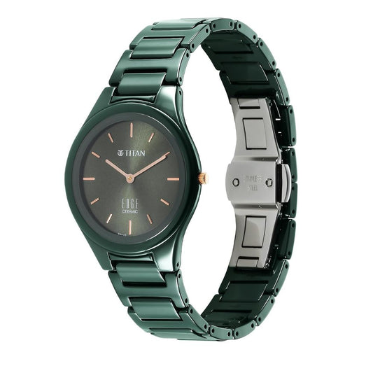Titan Edge Ceramic Green Women's Watch 2653QC06