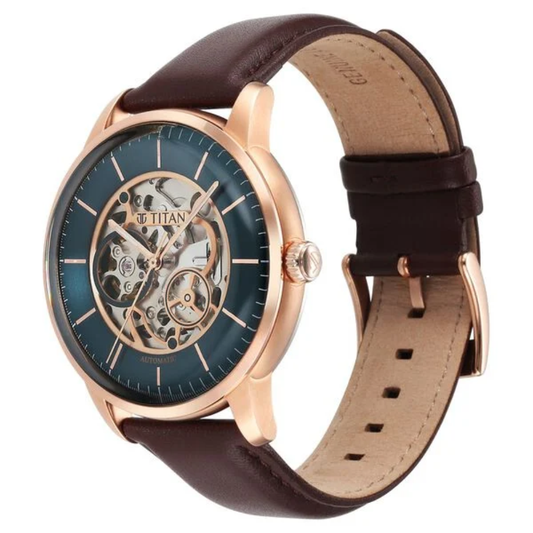 Titan Skeletal Automatic Blue Men's Watch 90110WL08