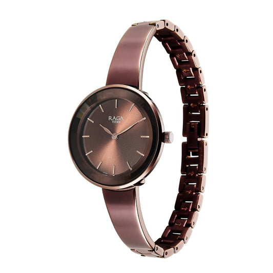 Titan Raga Showstopper Brown Women's Watch 95276QM01