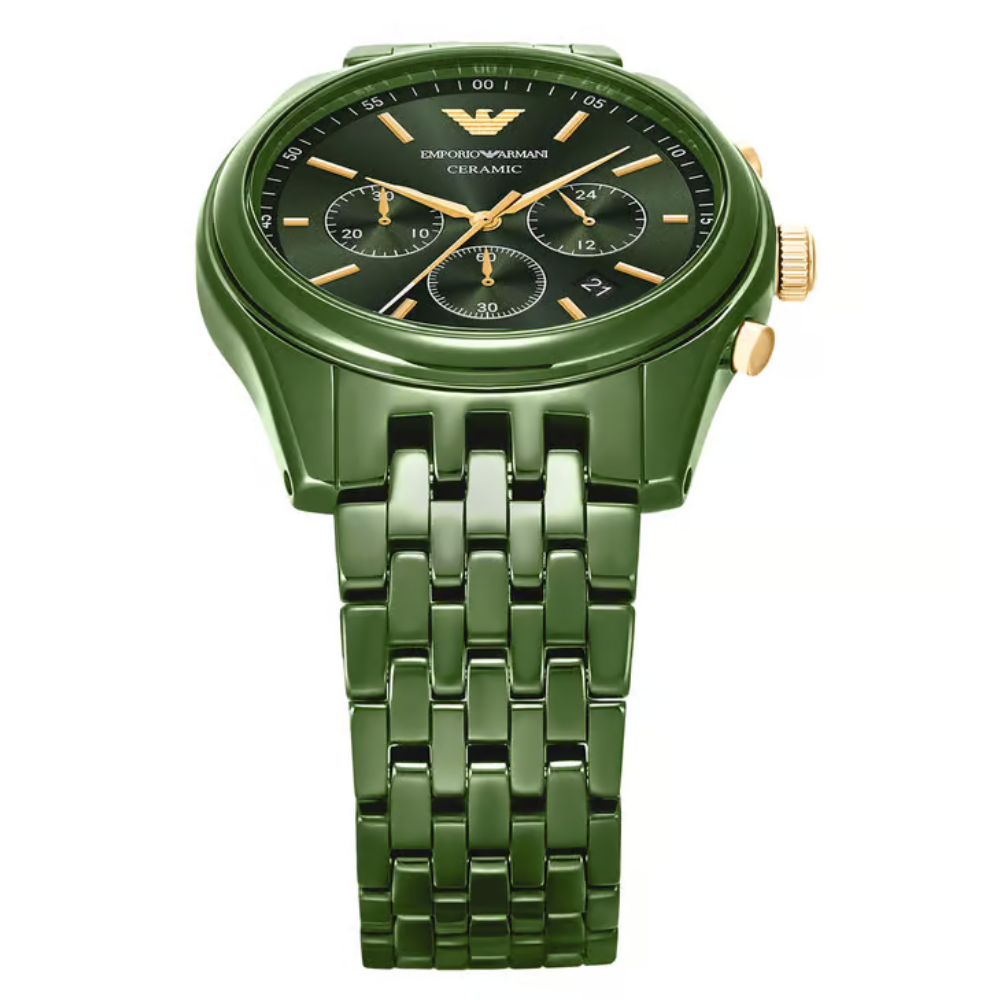 Emporio Armani Quartz Chronograph Green Dial Men's Watch AR70017