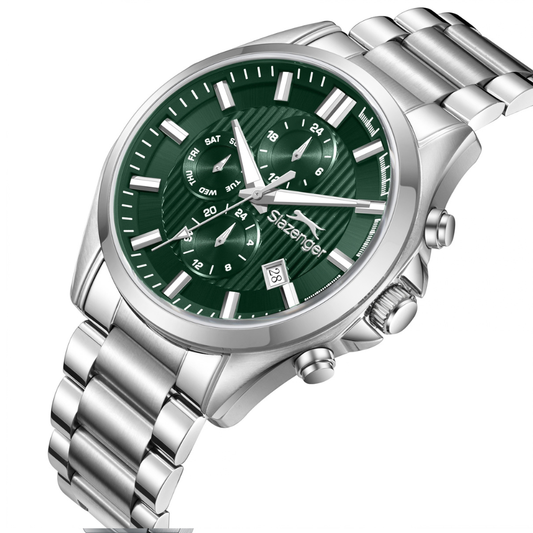 Slazenger Multifunction Dark Green Dial Metal Strap Men's Watch SL.09.2632.2.370