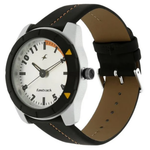 Fastrack Quartz Analog Silver Dial Leather Strap Watch for Guys 3015AL01