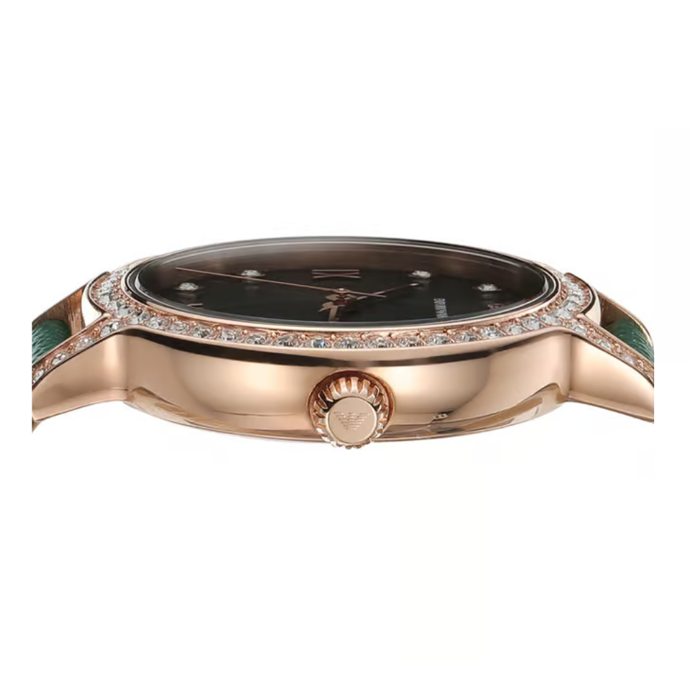 Emporio Armani Cleo Green Leather Women's Watch AR11577