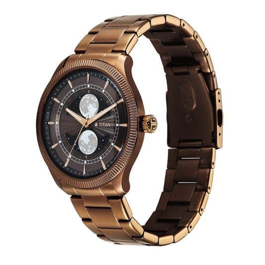 Titan Stellar Brown Men's Watch 10050QM01