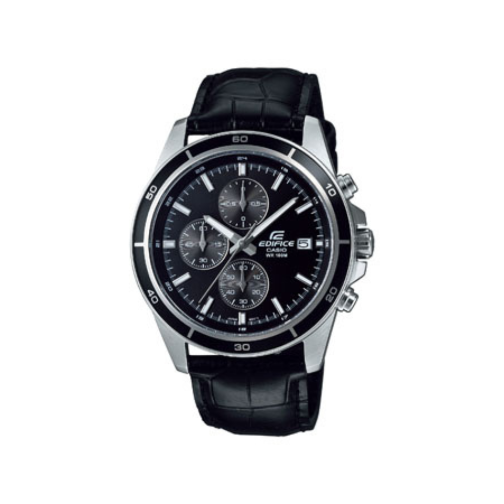 Casio Black Leather Strap Men's Watch EFR-526LJ-1A | 10518196