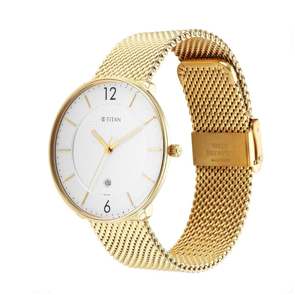 Titan Black & Gold Men's Watch NT1849YM01