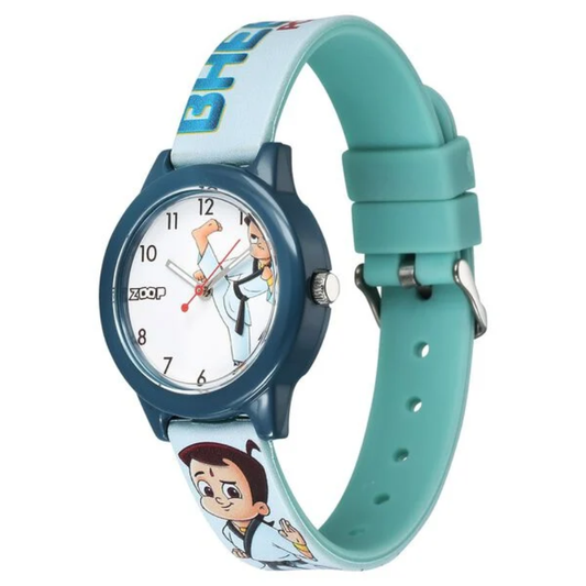 Zoop Chhota Bheem White Dial Blue Strap Watch for Boys Girls Kids - 16042PP06FW