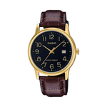 Casio Black Leather Strap Men's Watch for MTP-V002GL-1B, MTP-V002L-1B | 10558174