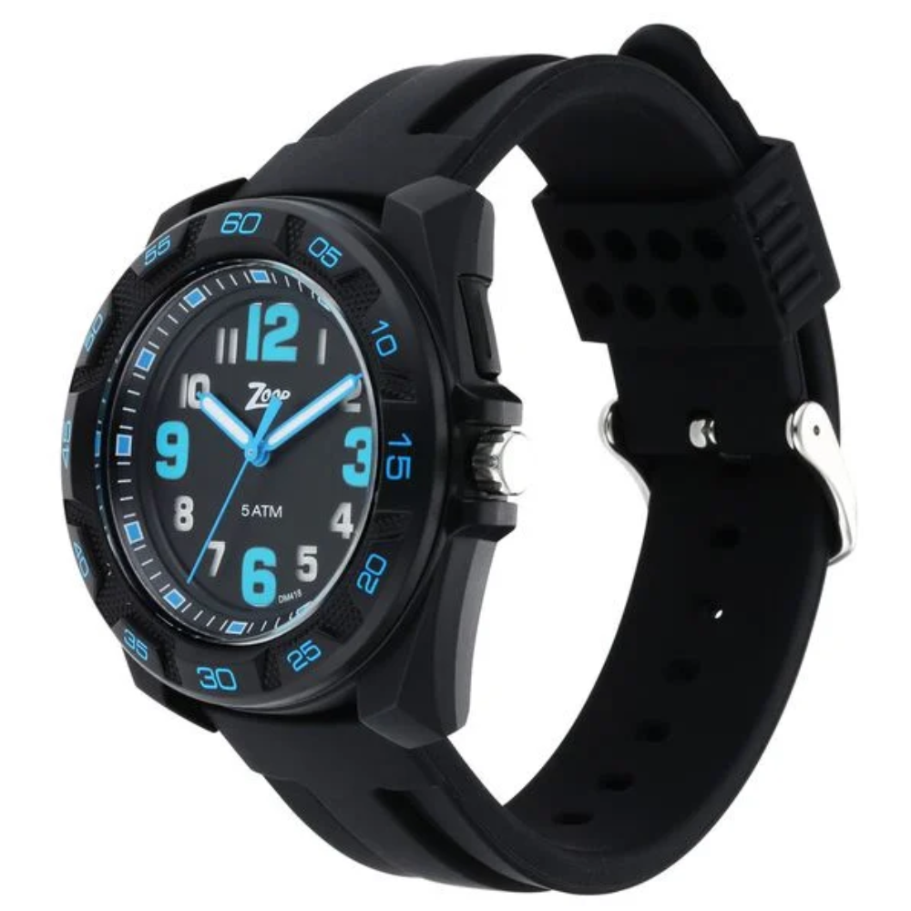 Zoop Black Dial Black Strap Boys Kids Analog Watch 16016PP02