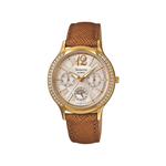 Casio brown leather strap Women's Watch SHE-3030BGL-7A | 10482776