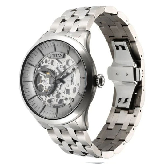 Titan Metal Mechanicals Silver Men's Watch 90140TM01