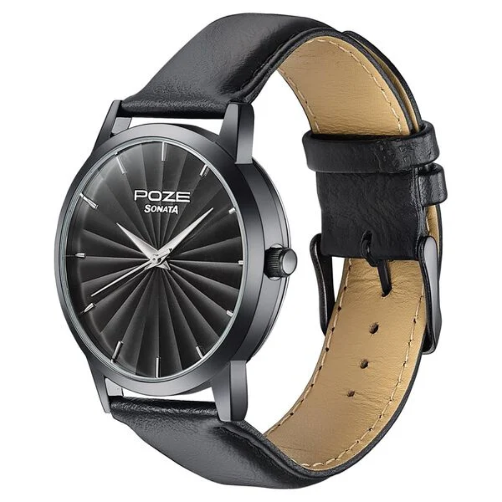Sonata Poze Black Dial Men's Watch SP70065NL01