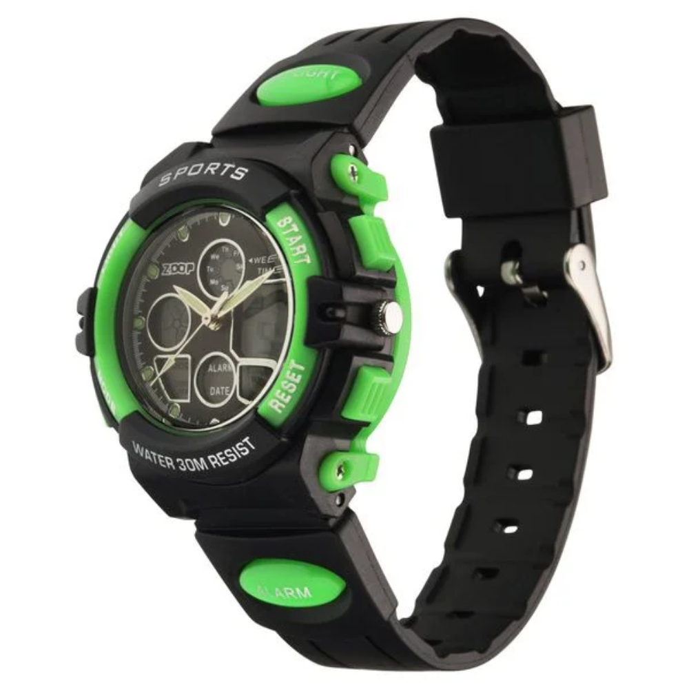 Zoop Black Dial Black Strap Boys Kids Analog Digital Watch NT16033PP03