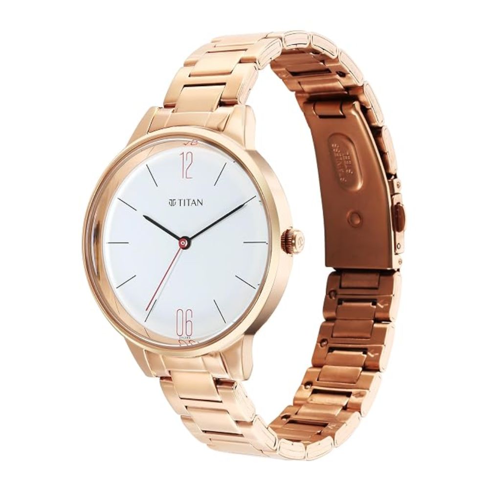 Titan Quartz Analog White Dial Women's Watch 2648WM03