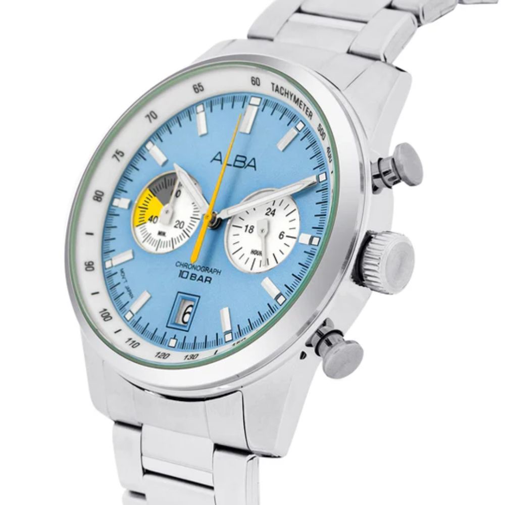 ALBA Sky Blue White Men Chronograph Watch A4B011X1