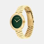 Calvin Klein Twisted Bezel Green Dial Women's Watch 25100167