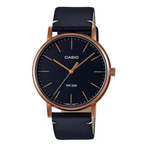 Casio Black Leather Strap Men's Watch MTP-E171RL-1EV, MTP-E320RL-1EV | 10617826