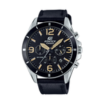Casio Black Leather Strap Men's Watch EFR-553L-1BV | 10516608