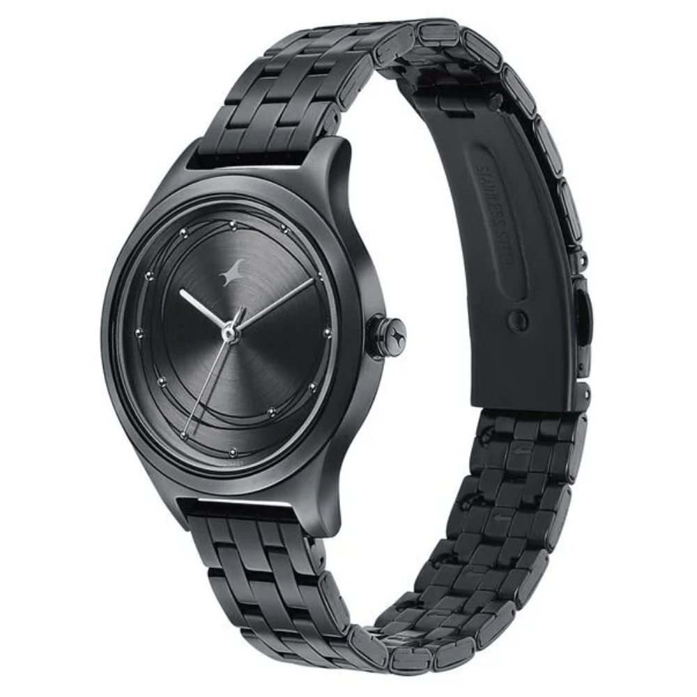 Fastrack Style Up Black Dial Watch for Girls 6152NM01