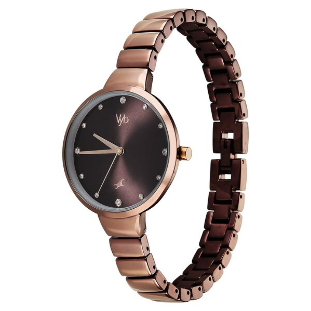 Fastrack Vyb Enigma Brown Dial Girls' Analog Watch FV60074QM01
