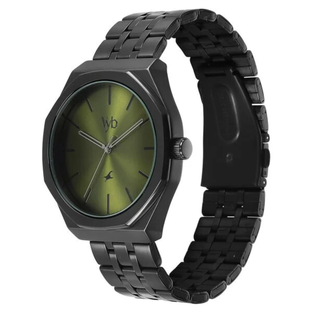 Fastrack Vyb Challenger Green Dial Men's Watch FV30026NM01