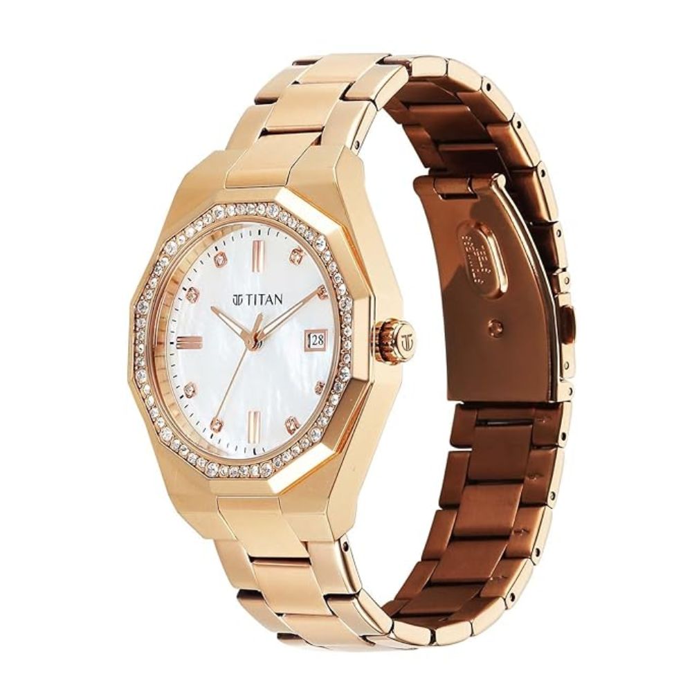 Titan Glamour Rose Gold Women's Watch 95330WM01