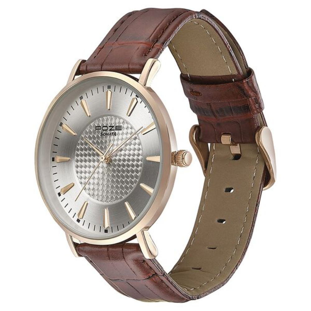 Sonata Poze Silver Dial Men's Watch SP70023WL01W