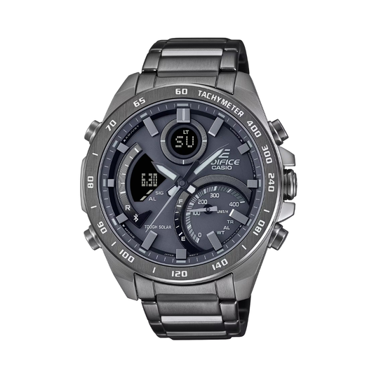 Casio Gray Stainless Steel Strap Men's Watch ECB-900MDC-1A | 10632352