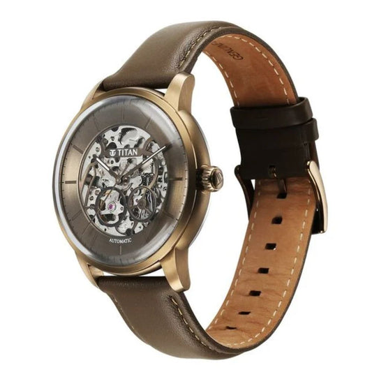 Titan Automatic Brown Men's Watch 90110QL03