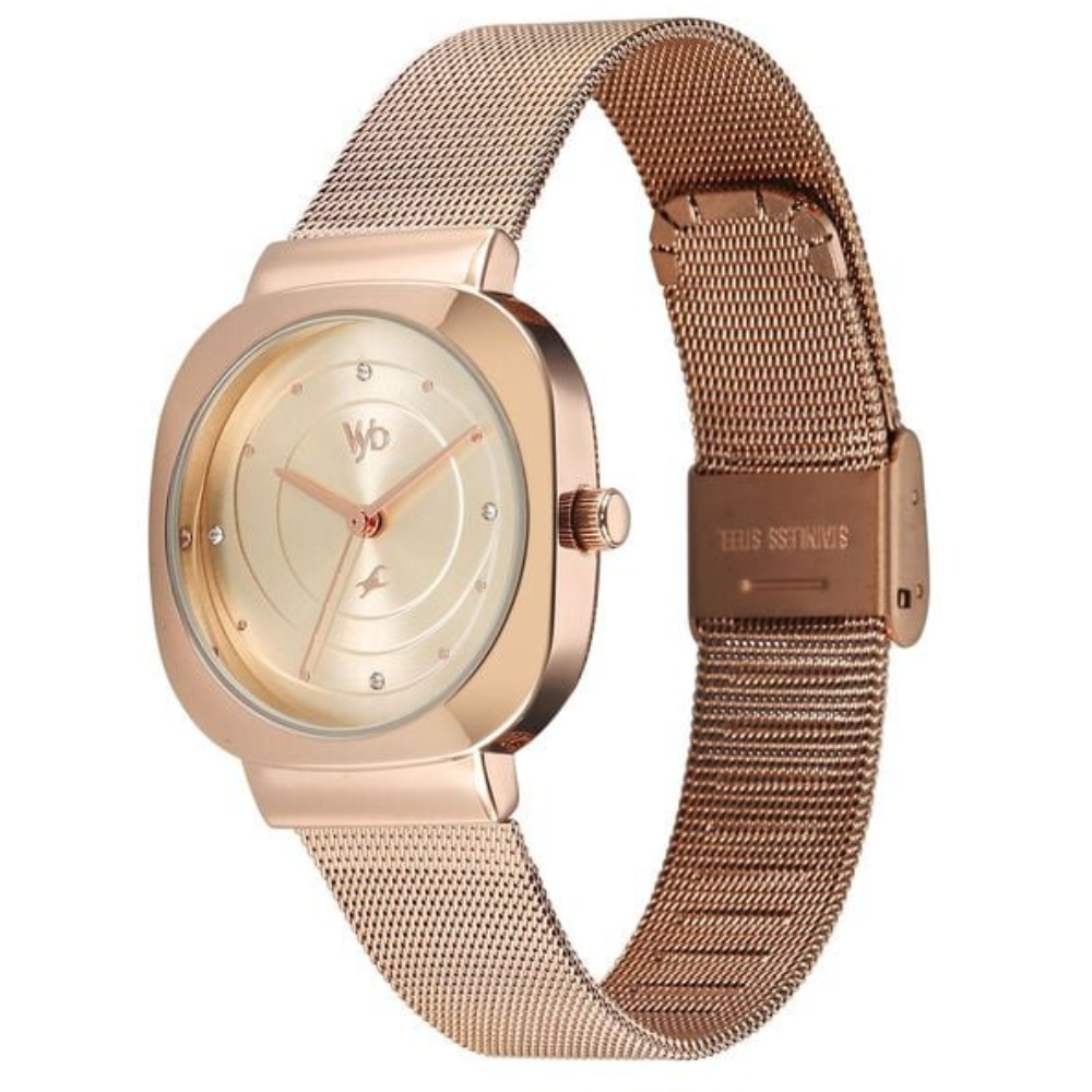 Fastrack Vyb Mirage Rose Gold Dial Girls' Watch Accessory FV60077WM01