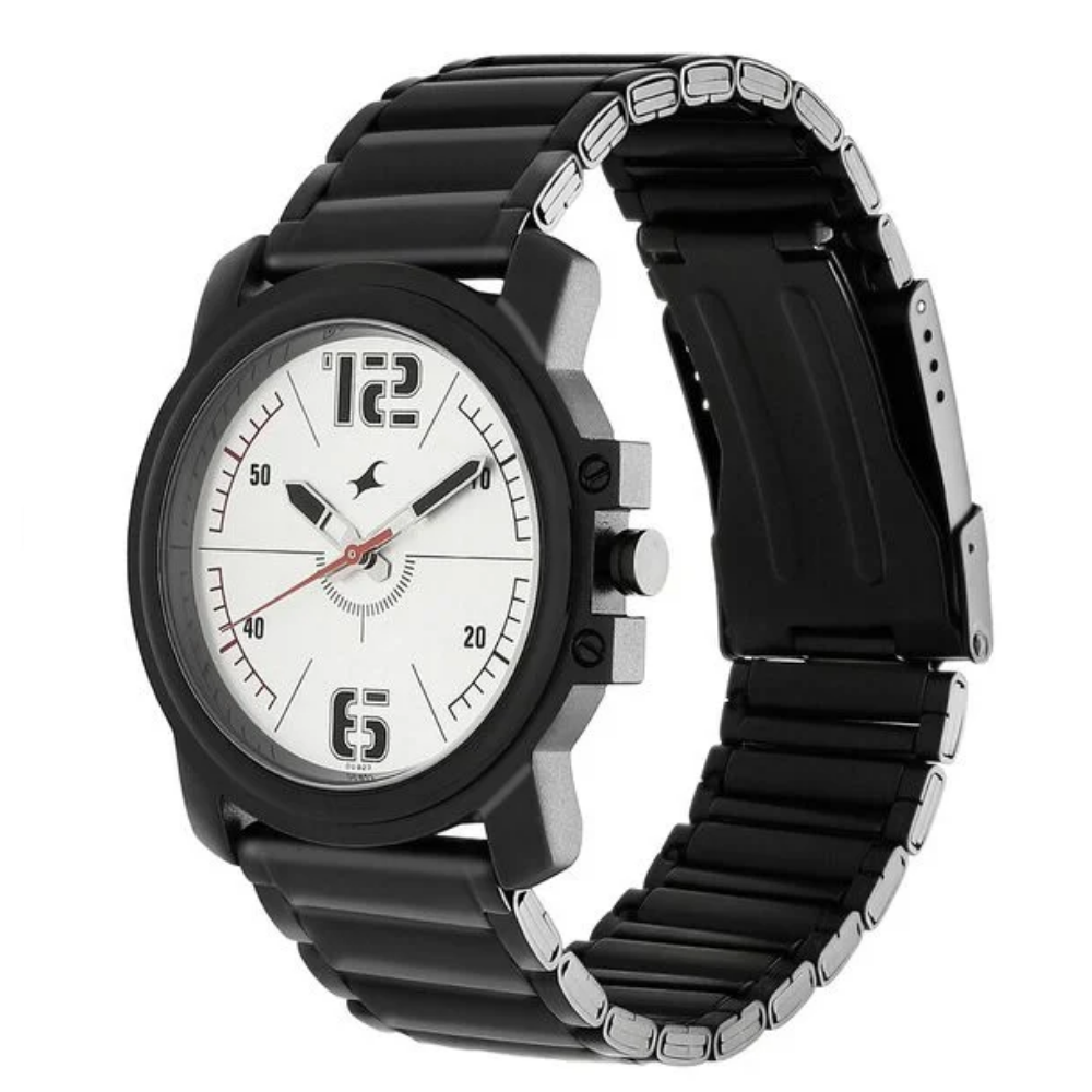 Fastrack Hitlist Silver Dial Stainless Steel Strap Watch for Guys NS3039NM01