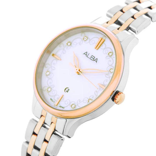 Alba Steel Rosegold White Dial Women's Watch AH7CR2X1