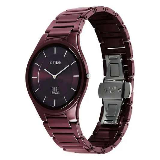 Titan Ceramic Wine Dial Men's Watch 1696QC19