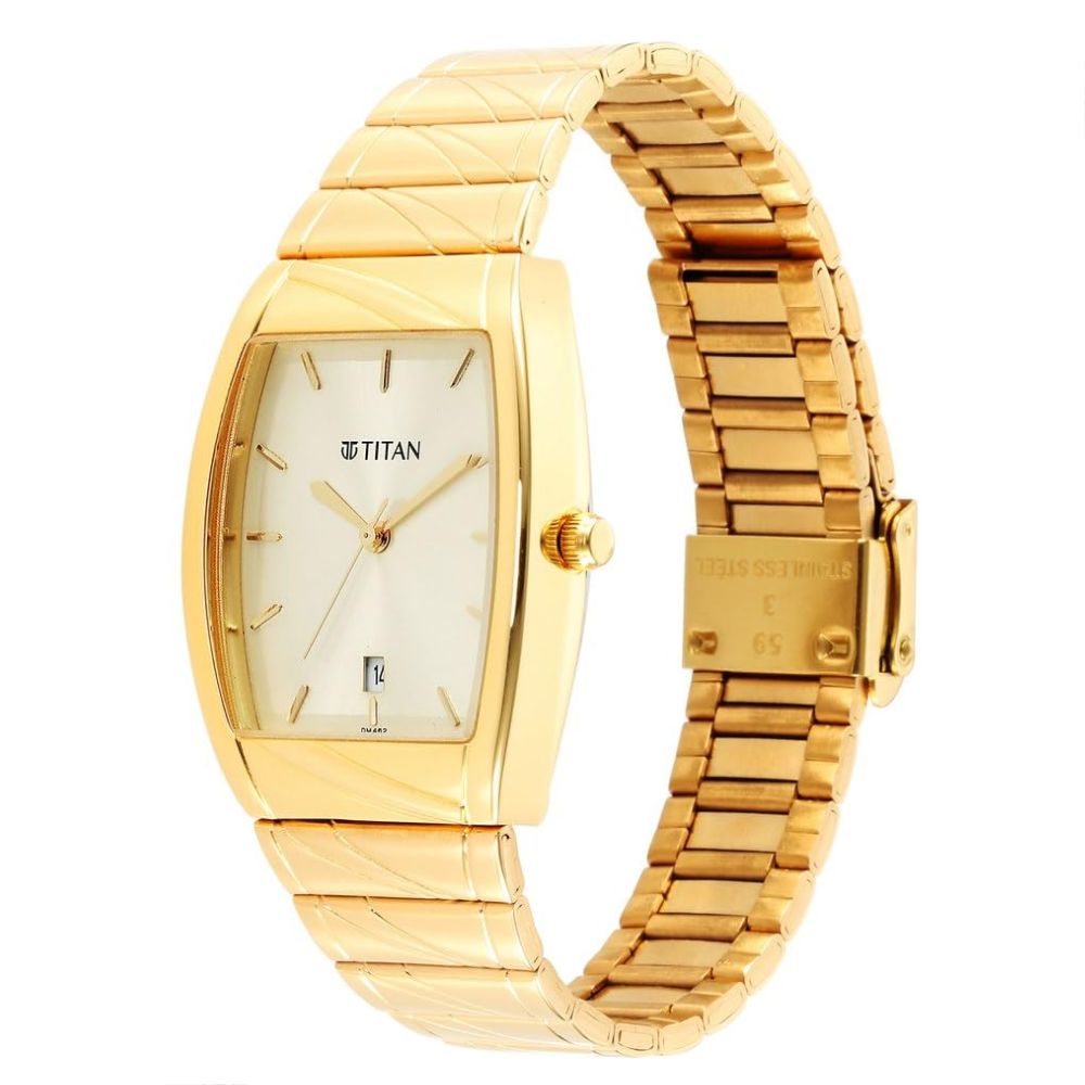 Titan Analog Gold Men's Watch 9315YM05