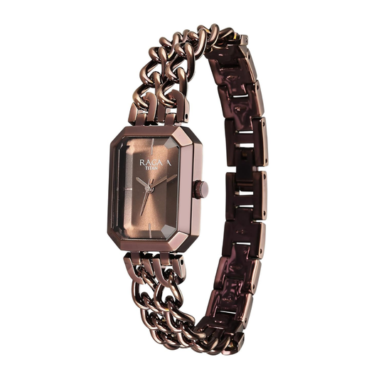 Titan Raga Showstopper Brown Women's Watch 95283QM01