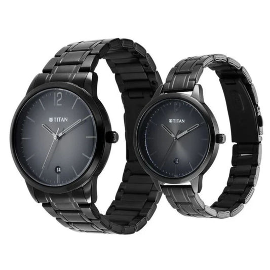 Titan Bandhan Black Couple Watch 18062617NM01