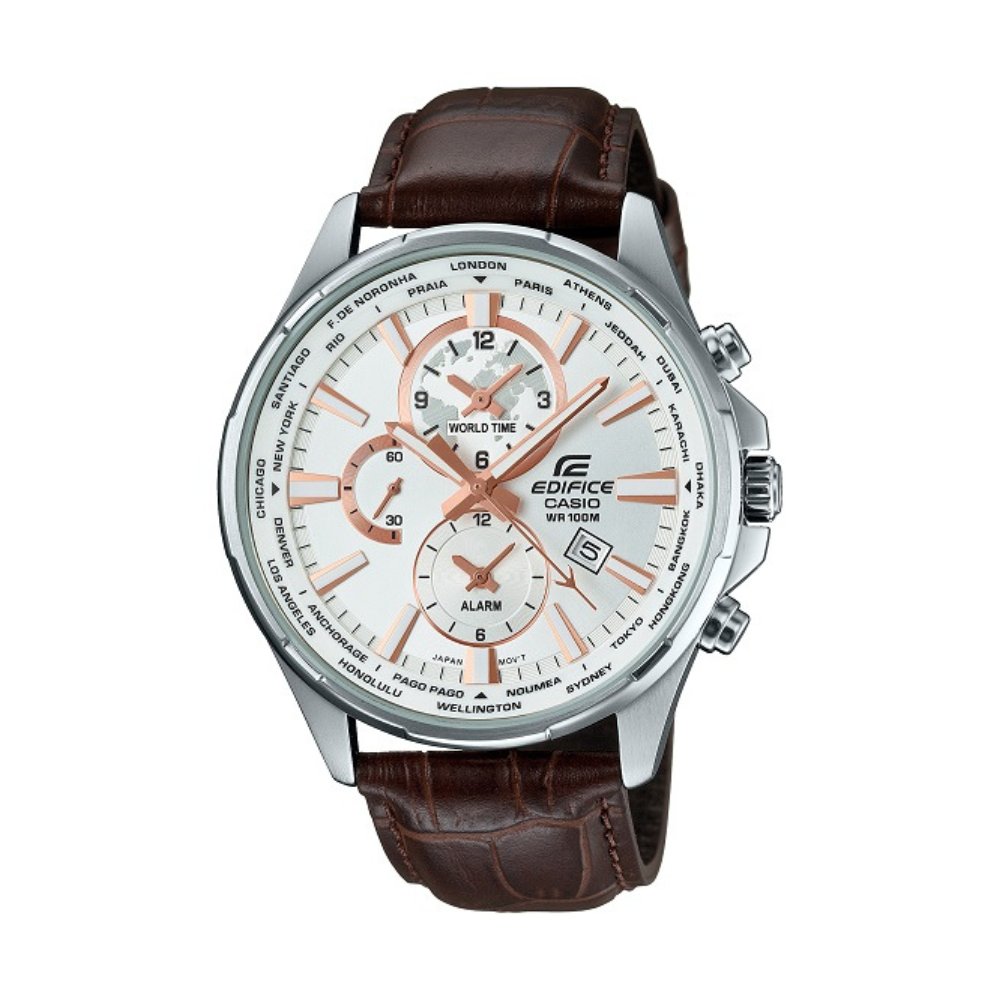 Casio Brown Leather Strap Men's Watch Edifice EFR-304L-7AV | 10518234