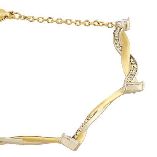 GUESS Stainless Steel Gold & Silver Plated Gold Silver Women's Bracelet UBB05062YGRHL