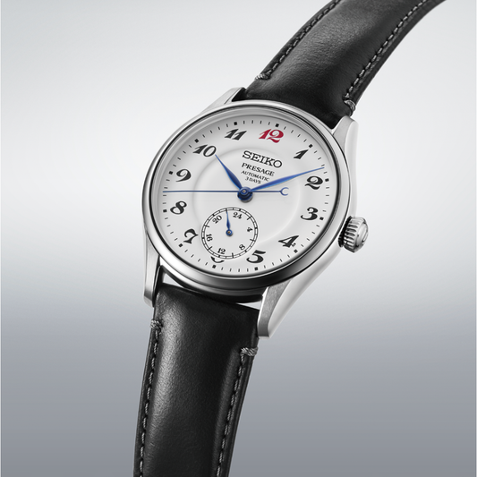 Seiko Presage White Dial Men's Automatic Leather Strap Watch HCC005J1