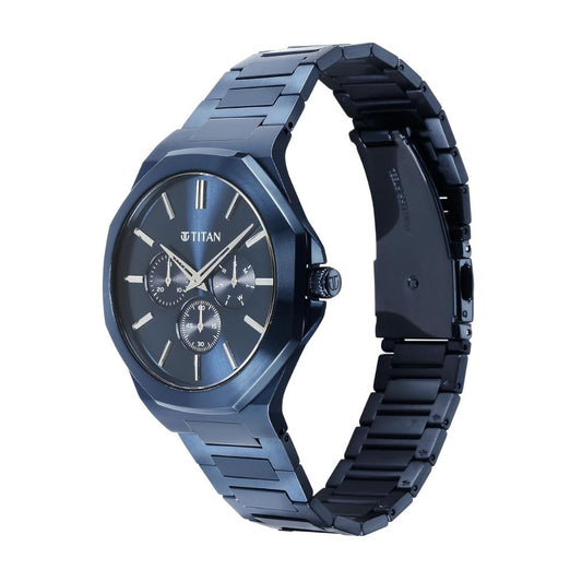 Titan Classic Slim Blue Men's Watch 90198QM01